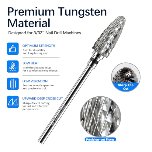 XC Super Cut Flame Nail Drill Bit, 3/32", Right-Handed Use - size: Extra Coarse