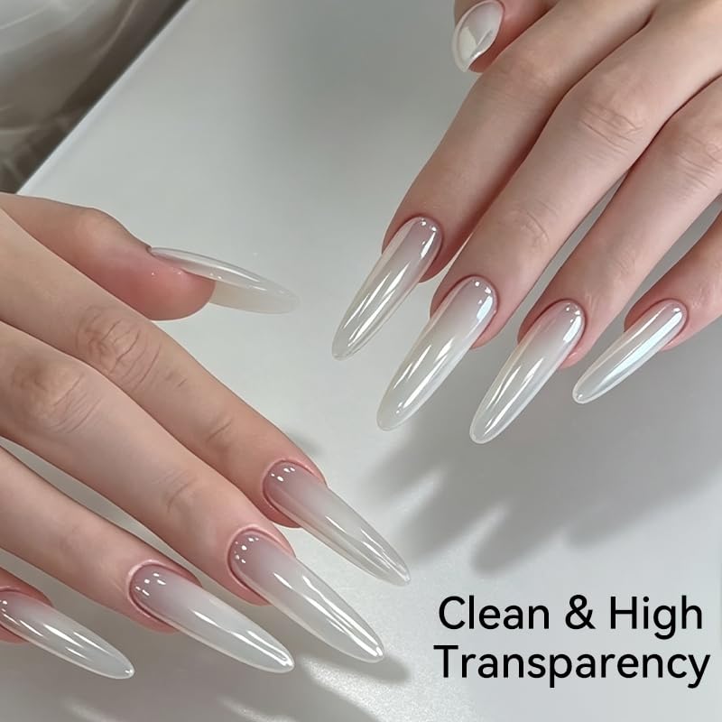 BORN PRETTY Pearl Clear Chrome Nail Powder Iridescent Mermaid Pigment - color: Clear Pearl Chrome Nail Powder