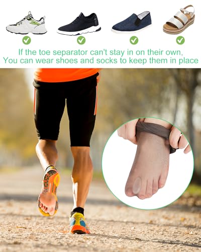 PGRODE 12 Pack Gel Toe Separators Silicone Toe Spacers for Women Men, Large - size: Large