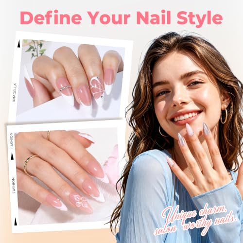 UNA GELLA Medium Stiletto Nail Tips 450PCS Fake Acrylic Gel Nail Tips
