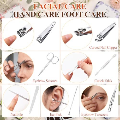 24 Set Christian Manicure Set, Bible Verse Gift Bulk for Women, Floral - color: Vintage Floral