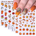 6 Sheets Fall Nail Stickers for Nail Art Pumpkin Maple Leaf Nail Decals 3D Self-Adhesive Thanksgiving Flower Leaves Design Nail Stickers Holiday Nail Art Supplies for Women Autumn Nail Art Decoration - style: Thanksgiving Nail Stickers-12