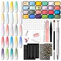 Ombre Gel Polish Palette,24Colors Pat Gel Paint Nail Art Kit Sponge Patting - size: 24 Colors A