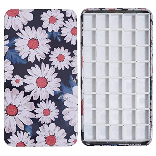 FCLUB Watercolor Tin Palette with 40pcs Half Pans and Magnets - color: Chrysanthemum, size: 6.7" x 6.7" x 0.6"