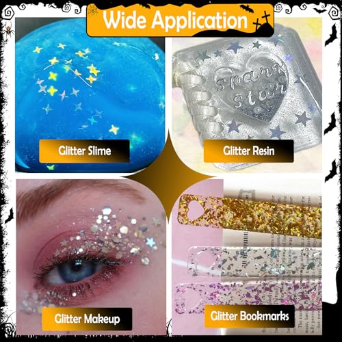 Laza 2g Halloween Chunky Glitter Bat Shaped Confetti Nail Charms - color: Laser Black