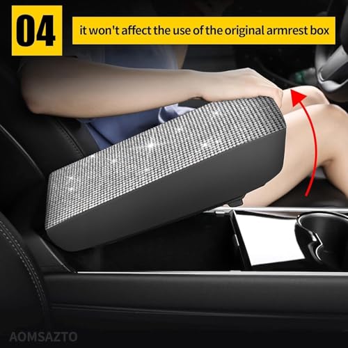 AOMSAZTO Armrest Console Covers for 2013-2018 Nisaan Altima Crystal Diamond - color: Bling Crystal Diamond, size: 2013-2018
