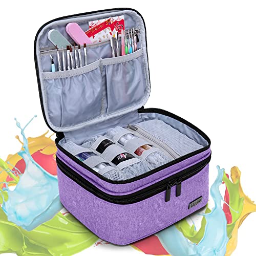 LUXJA Nail Polish Storage Case Holds 20 Bottles, Lavender - color: Lavender