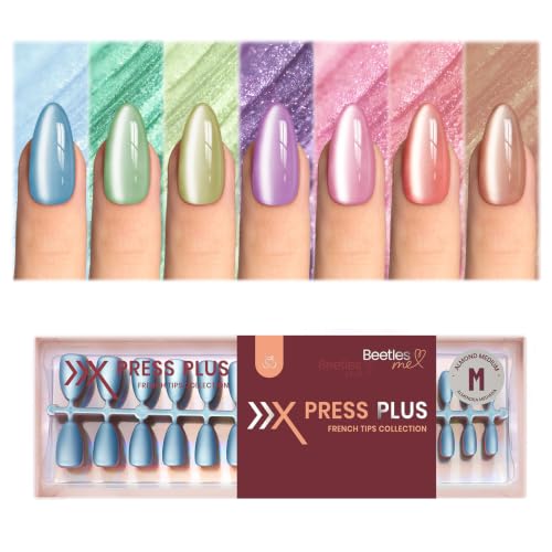 Beetles X Press Cat Eye Nails - 7 Colors Medium Almond Press On Nails - color: 2 - Bubble CatEye - M