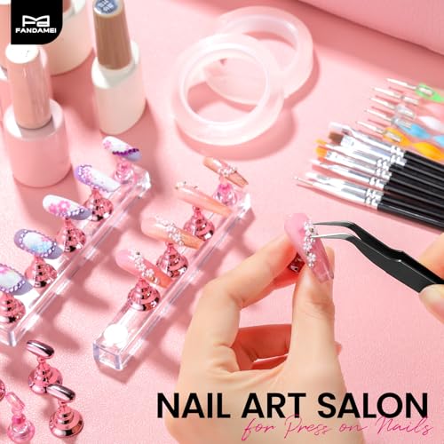 FANDAMEI Press On Nail Stand, 20PCS Nail Stands, Nail Stand For Press Ons - color: Pink