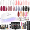 ROSALIND 8 colors Poly Nail Gel Kit with Mini UV Lamp Basic Tools - color: 8 Colors Cateye Poly Kit 05