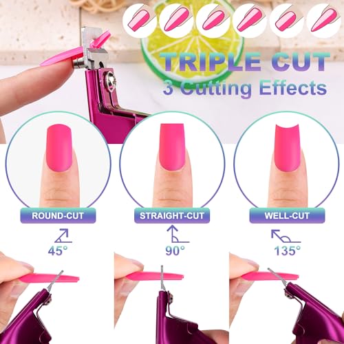 Violet Red Adjustable Nail Clippers with Magnets Sizers Nail Tip Cutter - color: 02 Chameleon Rainbow, size: Samll Handle