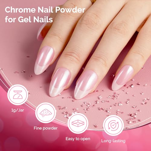 MelodySusie White Chrome Nail Powder for Gel Nails - color: White
