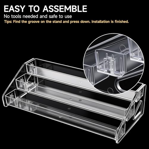3 Layer Nail Polish Organizer Clear Multi Tier Organizer, Display Nail Stand for Nails Polish, Eyeglasses, Sunglasses, Essential Oils, Makeup, Skincare and Perfume Storage