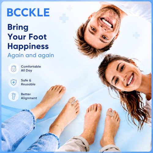 Big Toe Separators, 2-Loop Soft Gel Toe Spacers, 3 Sizes, Washable - color: Beige, size: M:MEN 6.5-9/WOMEN 9.5-11