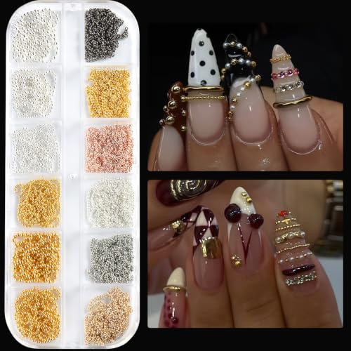 Nail Chains Charms, Various Styles Metal Chain Nail Charms 12 Strips