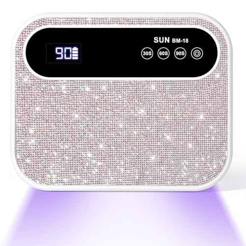 Led Nail Lamp,Professional UV Light for Gel Nails with Auto Sensor - color: AB Crystal(Sparkly White)