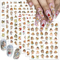 Cupid Angel Nail Stickers for Nail Art 8Sheets 3D Self Adhesive Cupid Nail Decals Valentines Day Angel Rose Flower Design Nail Art Sticker Love Heart Charms Nail Supplies Decoration for Women Manicure - style: angel-1