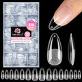 UNA GELLA 510Pcs Almond Gel Nail Tips 15 Sizes Pre-Etched Full Cover
