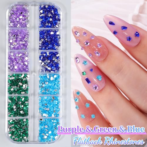 9000Pcs Mini Colorful Rhinestones for Nails Art Flatback Crystal Nail Gems - color: Mini-Multishape