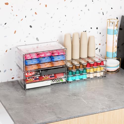 Yieach 11.1 Inch Long Clear Drawer Organizers Stackable,3 Pack Small Acrylic Drawers,School,Office Supplies Organizer And Storage Bins for Stationery,Marker,Pen,Pencil,Craft Desktop Storage Drawers - size: 9 Drawers-10.1 In Long
