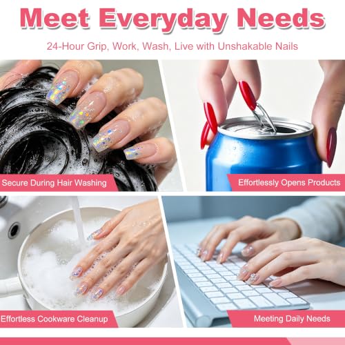 Ivtor 30 Sheets Waterproof Breathable Jelly Double Sided Adhesive Tabs Nail Glue Sticker False Nail Tips… - color: Standard - 30 Sheets