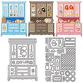 GLOBLELAND Cabinets Cutting Dies Bakery Metal Die Cuts Dessert Coffee Cutting Embossing Templates for Scrapbooking Craft Paper Cards Making - style: Cabinet