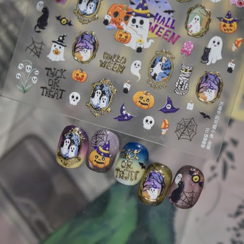 Halloween Nail Art Stickers 3D Self‑Adhesive Nail Decals - color: Color-09