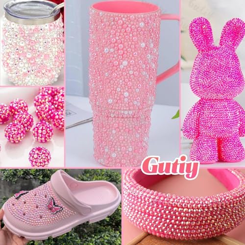 14000Pcs Pink Flatback Rhinestones and Pearls for Bedazzling Kit - color: S5