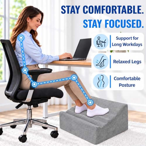Under Desk Foot Rest, Foot Stool Under Desk - color: Light Gray