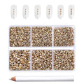 Beadsland Flatback Rhinestones, Golden Shadow, 7200pcs Mixed 6 Sizes - color: Golden Shadow