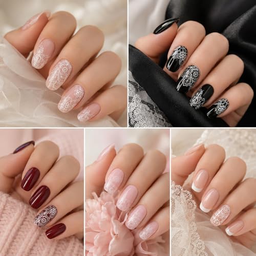 20 Rolls White Lace Nail Foil Transfer for Gel Acrylic