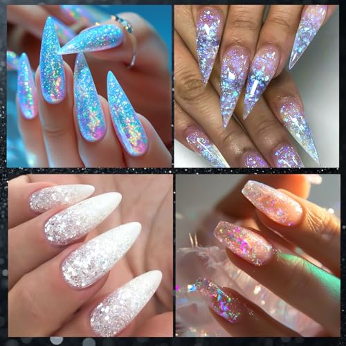 18 Colors Mermaid Pearl Chrome Powder for Nails Holographic Iridescent - color: F-099 Set
