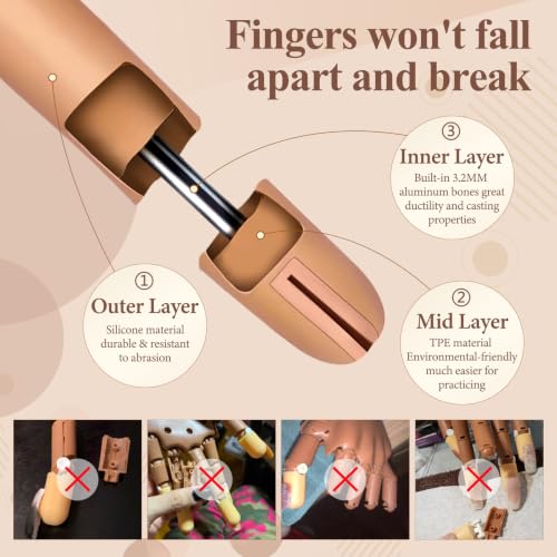 LIONVISON Practice Hand for Acrylic Nails: Detachable Practice Hand Kit