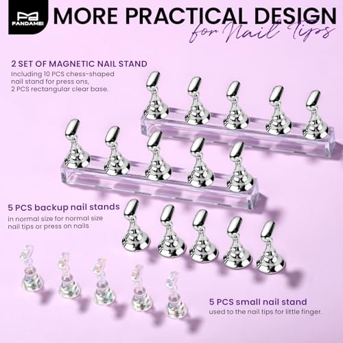 Fandamei 20PCS Nail Stands, Press On Nail Stand, Nail Stand For Press Ons - color: Silvery