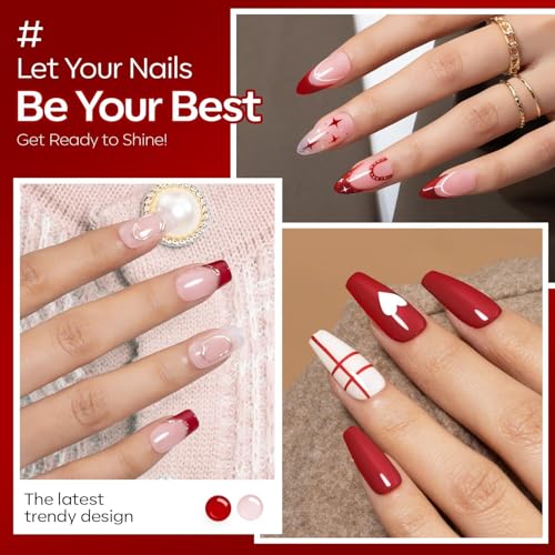 modelones Red Gel Nail Polish Soak Off UV/LED Gel Polish 15ML - color: A1-Red Solid