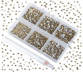 Bymitel 7200 Pieces 6 Mixed Sizes Glue Fix on Glass Rhinestones Round Crystal Gems Flatback for DIY Jewelry Making with one Picking Pen (6-Sizes 7200PCS, Aurum) - color: Aurum, size: 6-SIZES 7200PCS