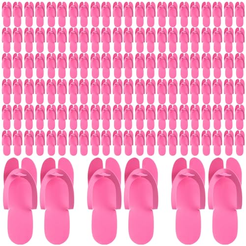 JaGely 100 Pairs Disposable Pedicure Flip Flops EVA Spa Pink, 0.2cm - color: Pink, size: Medium