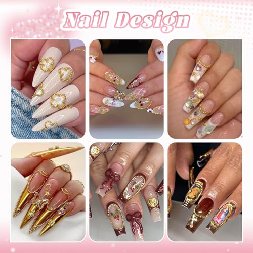 1-3MM Small Nail Beads Metal Caviar Beads Gold Nail Charms and Gems Ball - color: 13 Small Gold Nail Beads