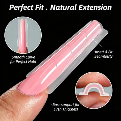 Sandwich Nail Dual Forms, 256PCS Acrylic Polygel,Stiletto