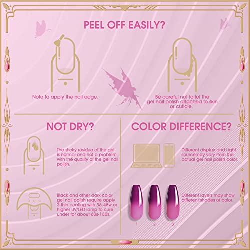 ROSALIND 6 Color Changing Gel Nail Polish, Thermal Gel Polish - color: Color Changing