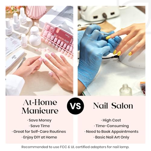 Beetles Press On Nails Kit - Pink Medium Almond French Tip Nails 210Pcs - color: D - Pink French - M