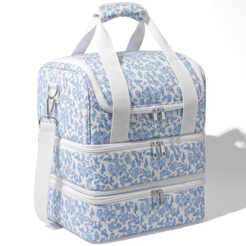 Nail Polish Organizer Bag Storage - Nail Kit Stuff Supplies Tech Tool Case - color: White
