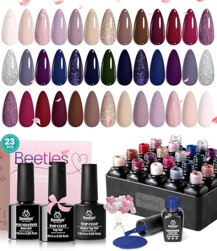 Beetles Fall Gel Nail Polish Set, Sophisticated Charm Shimmer Gel Polish - color: 0-0 20 Colors Sophisticated Charm