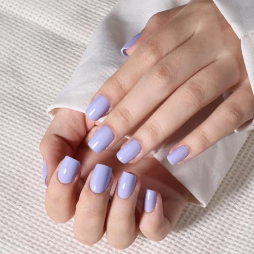 Lavender Press On Nails, Short Square Soft Lilac Nails, 30 Ct - color: B3-Soft Lilac