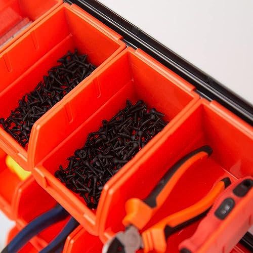 Ultrawall Wall Mounted Storage Bins, Plastic Hanging Storage Organizer Bins - color: Orange