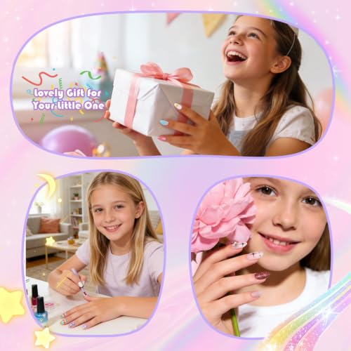 Krofaue Kids Nail Tips, Half Matte Flexible Gel Pre-Shaped Fake Nails - color: 240 PCS Half Matte Almond Kids Nail Tips