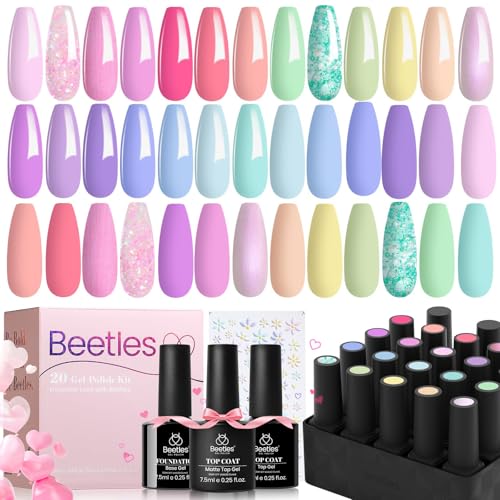 Beetles Pastel Gel Nail Polish Set 20 Colors, Macaron Gel Polish Kit - color: Pastel Paradise 20 Colors