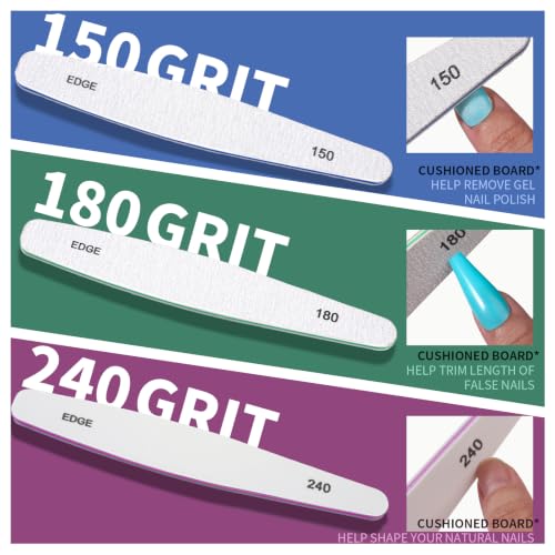 Teenitor Nail File with Cuticle Trimmer Set, 6pcs Emery Boards for Nails