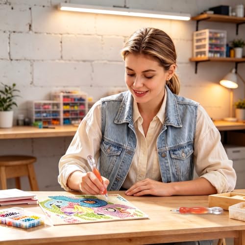 CXJINZE 9 Pcs Plastic 5D Diamond Art Pens Kit,Orange - color: Orange-9pcs