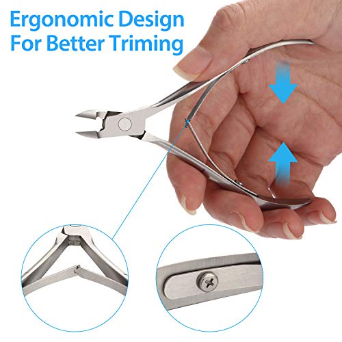 Mudder 3 Pcs Cuticle Trimmer Nipper Stainless Steel Nail Scissor, Silver - color: Silver